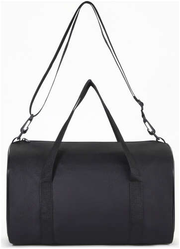 Сумка дорожная на молнии textura, с подкладкой, длинный ремень, маленький размер, черная / 103223028 - вид 2