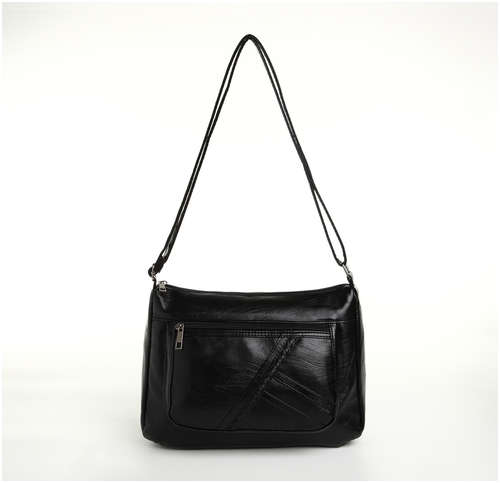 Сумка женская на молнии, цвет черный 103198365