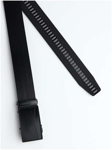 Ремень мужской, ширина 3,5 см, пряжка автомат, цвет черный / 103206533 - вид 2