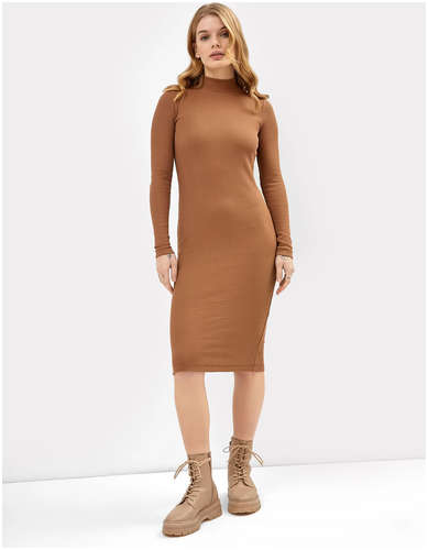 Платье женское с длинными рукавами в коричневом цвете Mark Formelle / 103167077