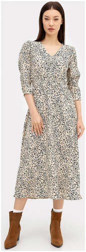 Платье женское бежевое с цветочным принтом Mark Formelle / 103176669