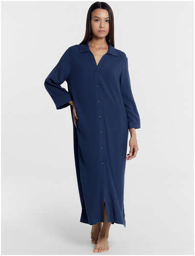 Платье женское домашнее в темно-синем цвете Mark Formelle / 103191285 - вид 2