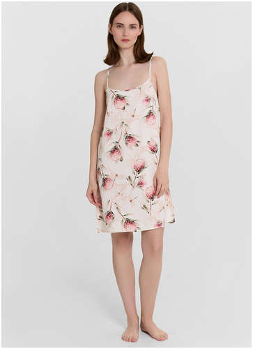 Сорочка ночная женская кремовая с цветочным принтом Mark Formelle 103239016