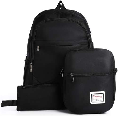 Рюкзак на молнии, с usb, 4 наружных кармана, сумка, пенал, цвет черный / 103163878