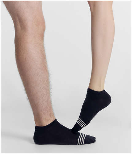 Носки унисекс серые с рисунком в виде поперечных полос Mark Formelle 103228868