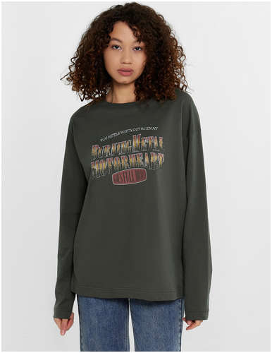 Джемпер женский хаки с принтом и надписью Mark Formelle / 103224951 - вид 2