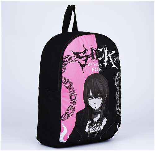 Рюкзак текстильный аниме, 38х14х27 см, цвет черный, розовый NAZAMOK / 103161206 - вид 2