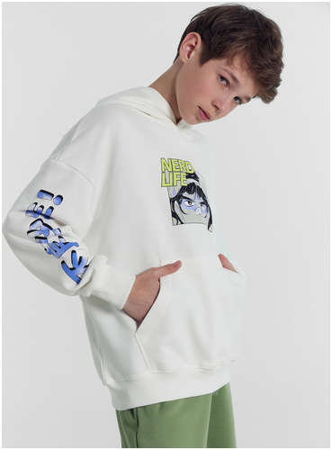 Анорак для мальчиков белый с печатью Mark Formelle / 103195886 - вид 2