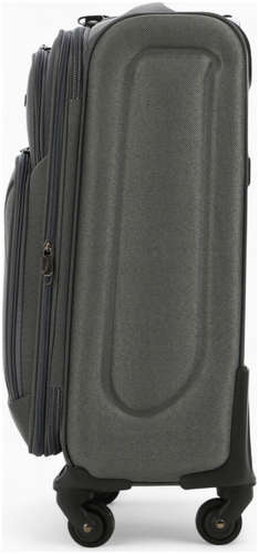 Чемодан на колесах маленький 45 л (s), на молнии, с увеличением, кодовый замок, 4 колеса, серый / 103242060 - вид 2