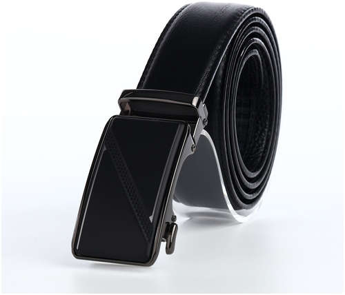 Ремень мужской, ширина 3,6 см, пряжка автомат, цвет черный 103206455