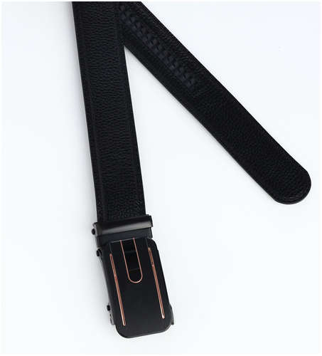 Ремень мужской, ширина 3,5 см, пряжка автомат, цвет черный / 103201958 - вид 2