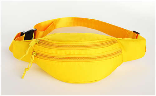 Поясная сумка на молнии, 2 кармана, цвет желтый / 103178095 - вид 2