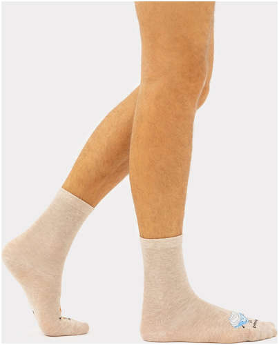 Носки унисекс бежевые с рисунком в виде драника и сметанки Mark Formelle / 103172245 - вид 2