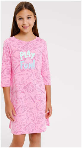 Сорочка ночная для девочек розовая с принтом Mark Formelle / 103171791