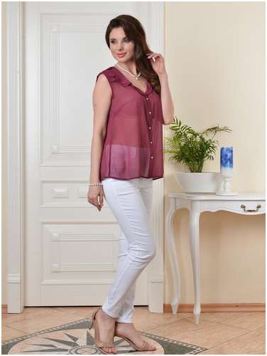 Блузка шифон с воланом Salvi-s / 103242688 - вид 2