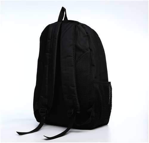 Рюкзак молодежный из текстиля на молнии, 4 кармана, цвет черный/красный / 103157850 - вид 2