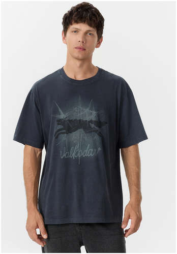 Футболка мужская серая с принтом и надписью Mark Formelle 103242212