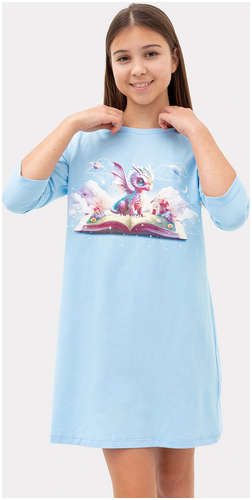 Сорочка ночная для девочек голубая с печатью Mark Formelle 103172067