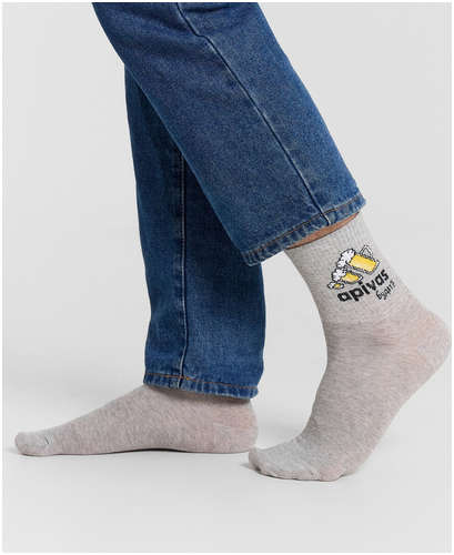 Носки мужские серые с рисунком и надписью Mark Formelle 103239323