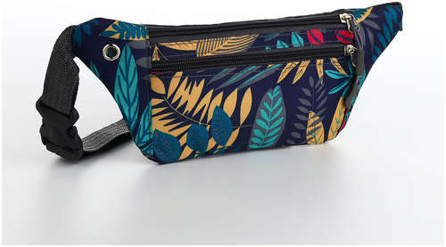 Поясная сумка на молнии, 2 наружных кармана, цвет разноцветный / 103211915 - вид 2