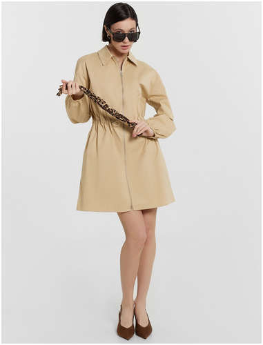 Платье женское бежевое на молнии Mark Formelle 103226644