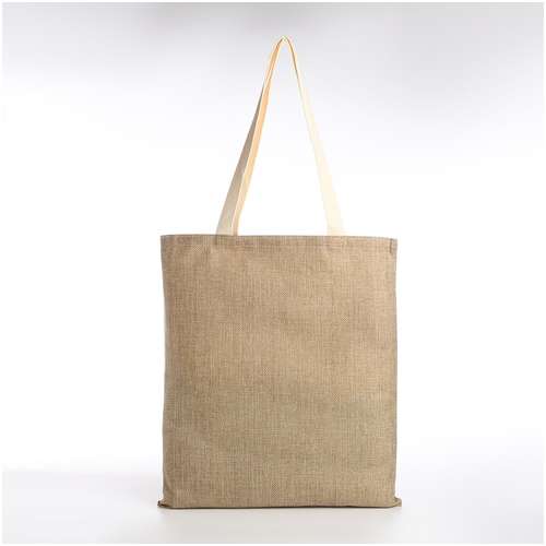 Шопер без застежки, из текстиля, цвет бежевый / 103165192 - вид 2