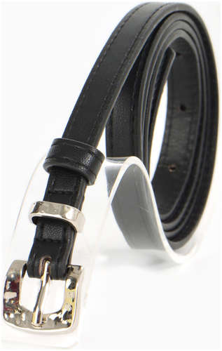 Ремень женский, ширина 1.3 см, пряжка металл, черный 103241482
