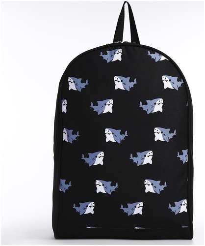 Рюкзак текстильный акулы, 38х14х27 см, цвет черный NAZAMOK / 103153472 - вид 2