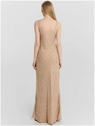 Платье макси женское бежевое с цветочным принтом Mark Formelle / 103239124 - вид 2