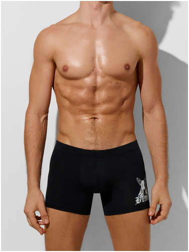 Трусы боксеры мужские черные с принтом Mark Formelle 103231266