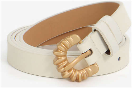 Ремень женский, ширина 1.8 см, пряжка металл, белый / 103241483 - вид 2