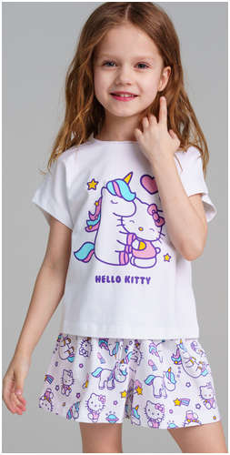 Комплект трикотажный фуфайка футболка шорты пижама PLAYTODAY / 103188050 - вид 2