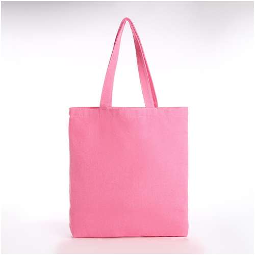 Сумка-шопер без застежки, из текстиля, цвет розовый/белый / 103165203 - вид 2