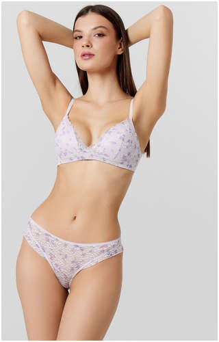 Бюстгальтер женский лиловый с цветочным принтом Mark Formelle / 103234924 - вид 2