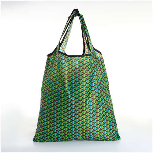 Сумка хозяйственная без застежки, складная, цвет зеленый / 103229479 - вид 2