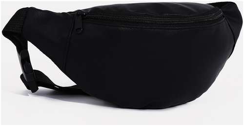 Поясная сумка на молнии, наружный карман, цвет черный / 103229657 - вид 2
