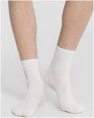 Носки мужские белые с узором в виде гомера симпсона Mark Formelle / 103236016 - вид 2