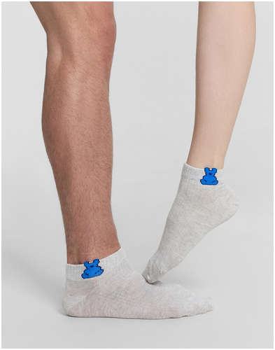 Носки унисекс серые с рисунком в виде медведя Mark Formelle 103238589