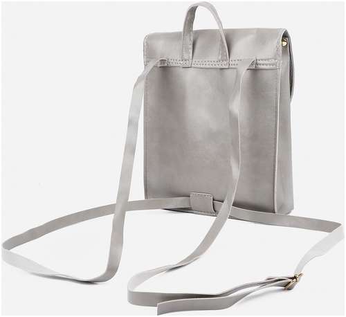 Мини-рюкзак из искусственной кожи на магните, цвет серый / 103128058 - вид 2