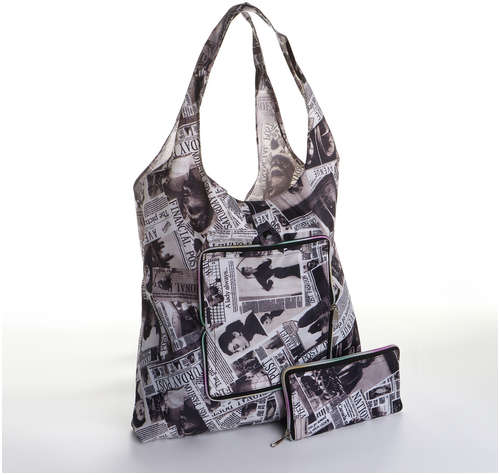 Сумка хозяйственная на кнопке, складная, цвет черный 103239774