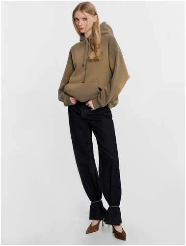 Худи женское хаки с надписью Mark Formelle / 103226083 - вид 2
