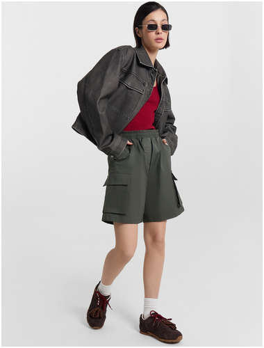 Шорты женские хаки Mark Formelle / 103228407 - вид 2