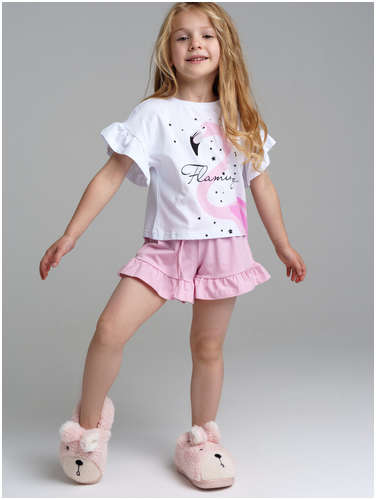 Комплект трикотажный фуфайка футболка шорты пижама пояс PLAYTODAY / 103188730