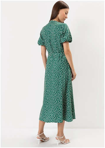 Платье женское миди из вискозы в зеленом оттенке с цветочным принтом Mark Formelle / 103166989 - вид 2