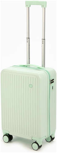 Чемодан на колесах маленький 44 л (s), на молнии, кодовый замок, 4 колеса, светло-зеленый 103236749