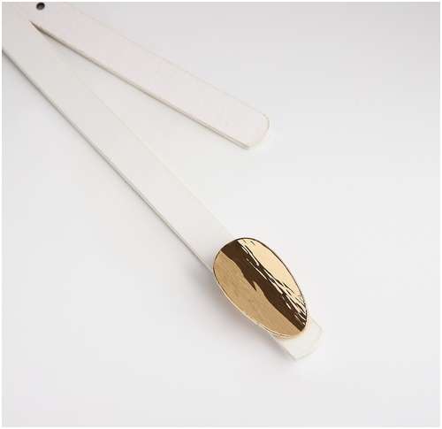 Ремень женский, ширина 1.4 см, пряжка металл, цвет белый / 103157135 - вид 2