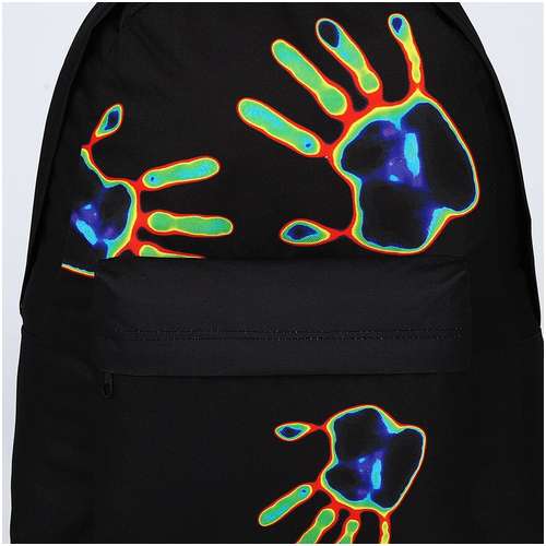 Рюкзак текстильный отпечаток, с карманом, цвет черный NAZAMOK / 103151168 - вид 2