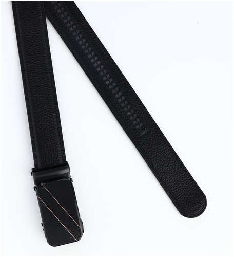 Ремень мужской, ширина 3,5 см, пряжка автомат, цвет черный / 103202618 - вид 2