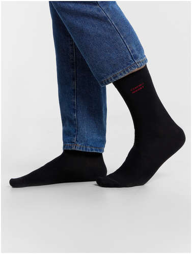 Носки мужские высокие черные с надписью Mark Formelle 103232868