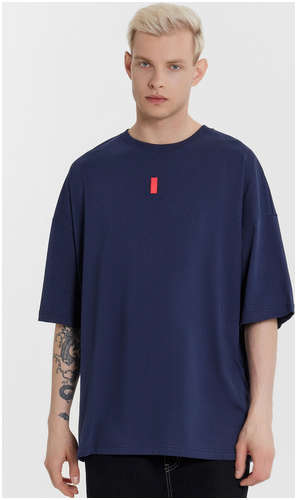 Футболка мужская оверсайз синяя с принтом Mark Formelle / 103235046 - вид 2